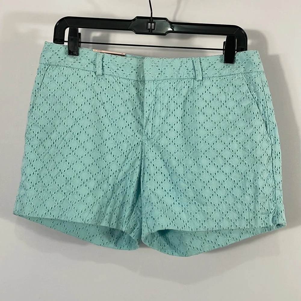 Banana Republic Turquoise eyelet,shorts, small,size 4, NWT - Picture 7 of 10